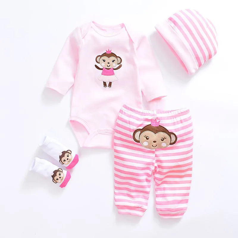 Baby Romper +Long Pants +Hats + Sock 5-Piece