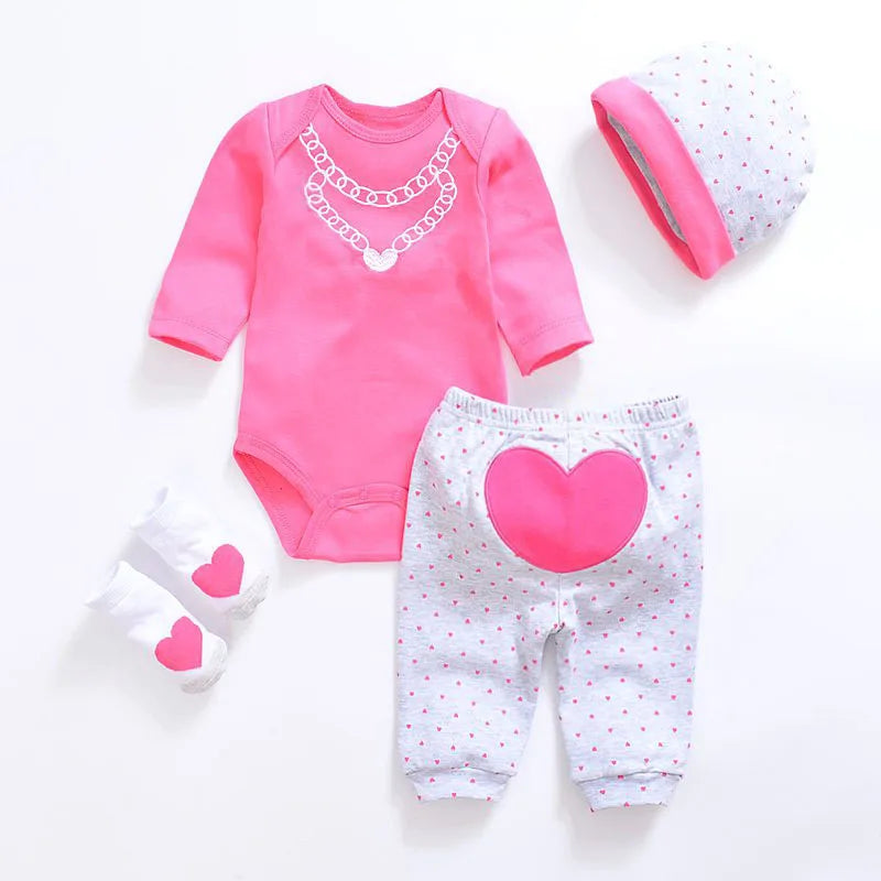 Baby Romper +Long Pants +Hats + Sock 5-Piece