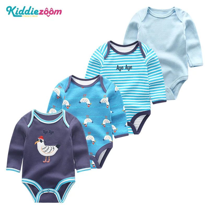 Long Sleeve BabyBodysuit 4 Piece