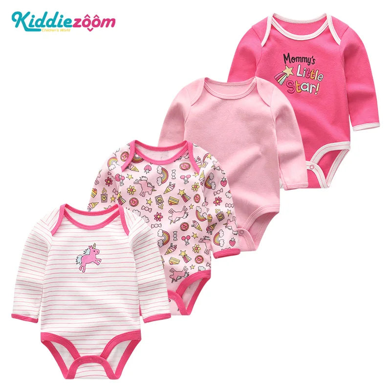 Long Sleeve BabyBodysuit 4 Piece