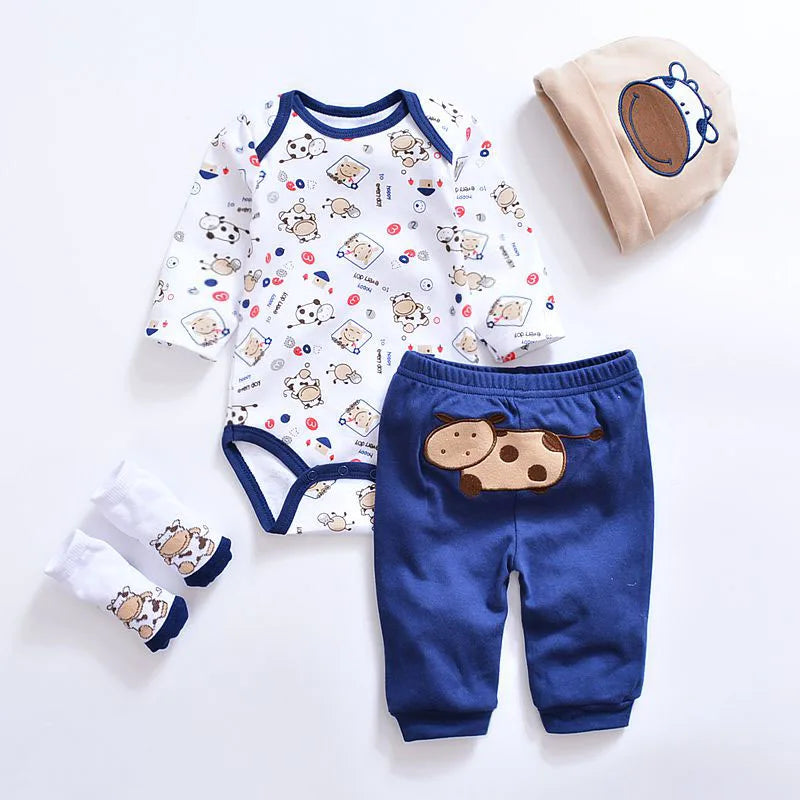 Baby Romper +Long Pants +Hats + Sock 5-Piece