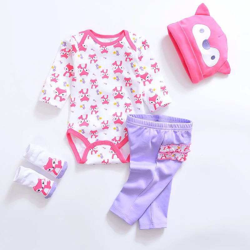 Baby Romper +Long Pants +Hats + Sock 5-Piece