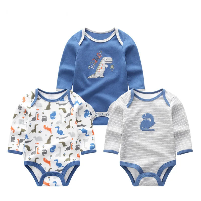 Long Sleeve Baby Bodysuit 3-Piece