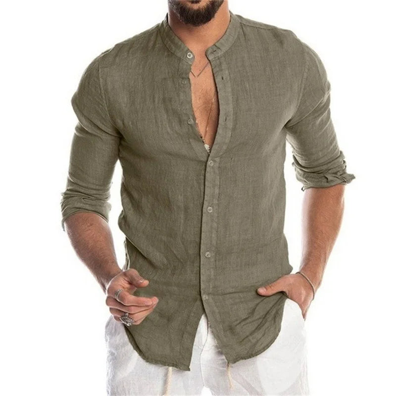 Men's Linen Long Sleeve Shirt