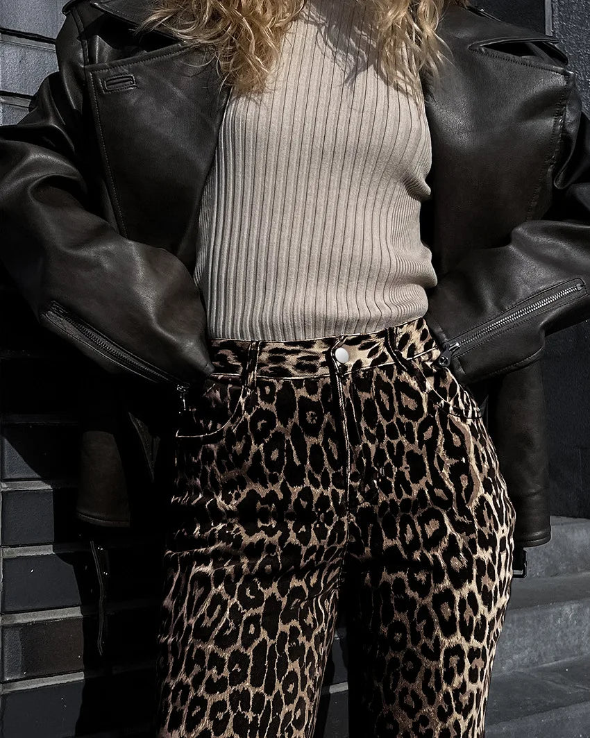 High Quality Leopard Pattern Pants