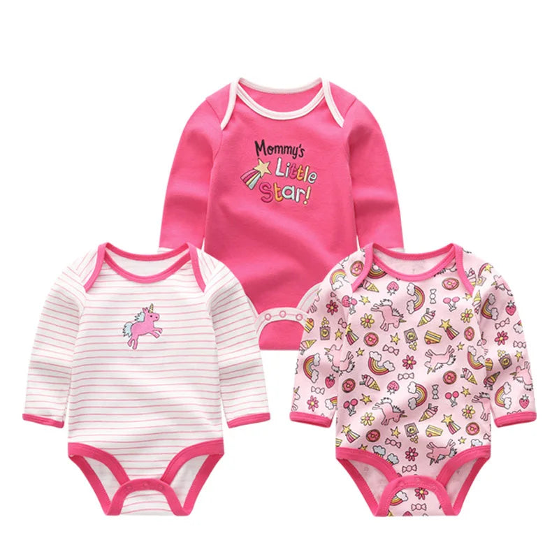 Long Sleeve Baby Bodysuit 3-Piece