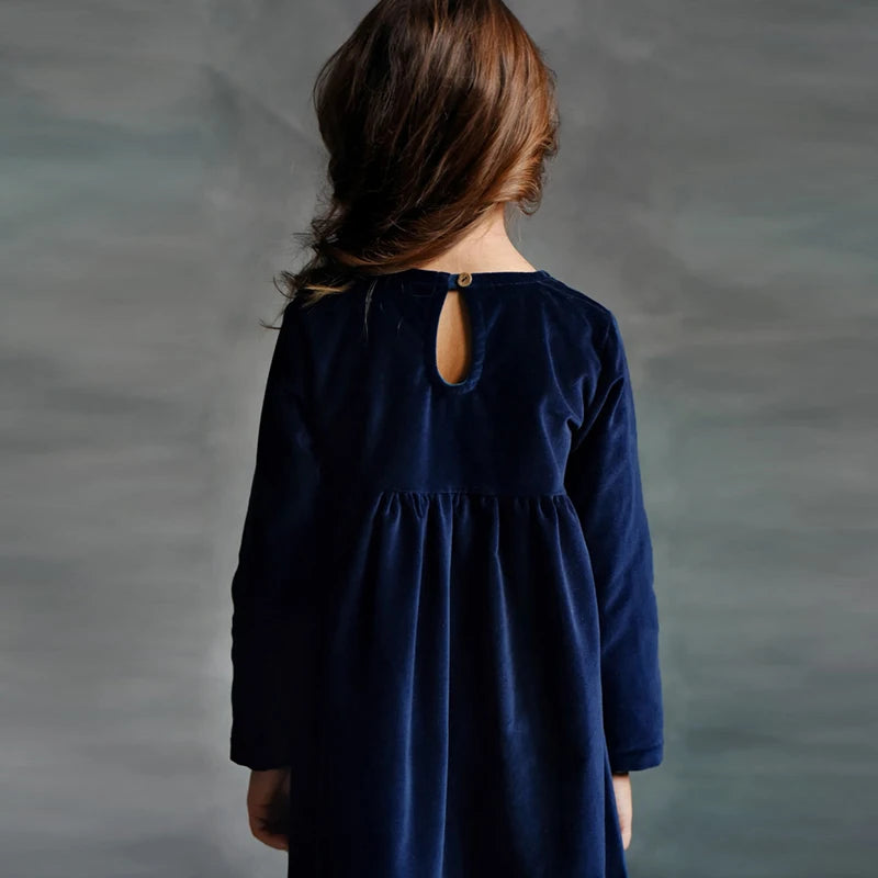 Long-Sleeved Velvet Dress