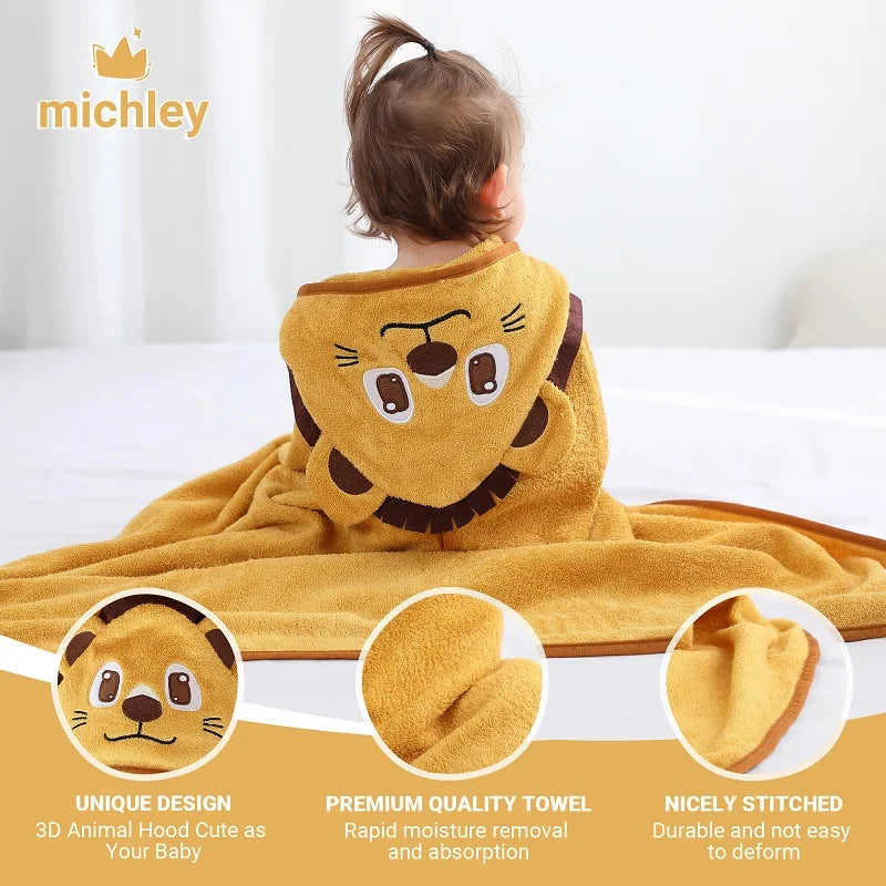 Lion Bamboo Baby Bath Towel