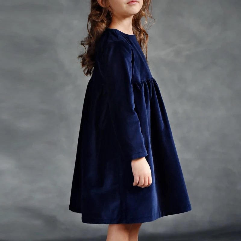 Long-Sleeved Velvet Dress