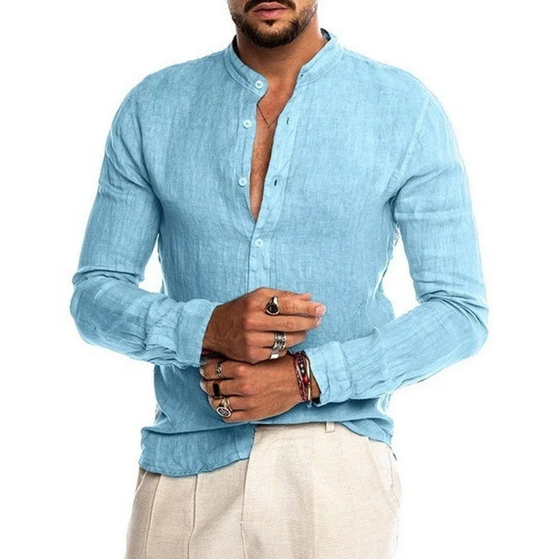 Men's Linen Long Sleeve Shirt