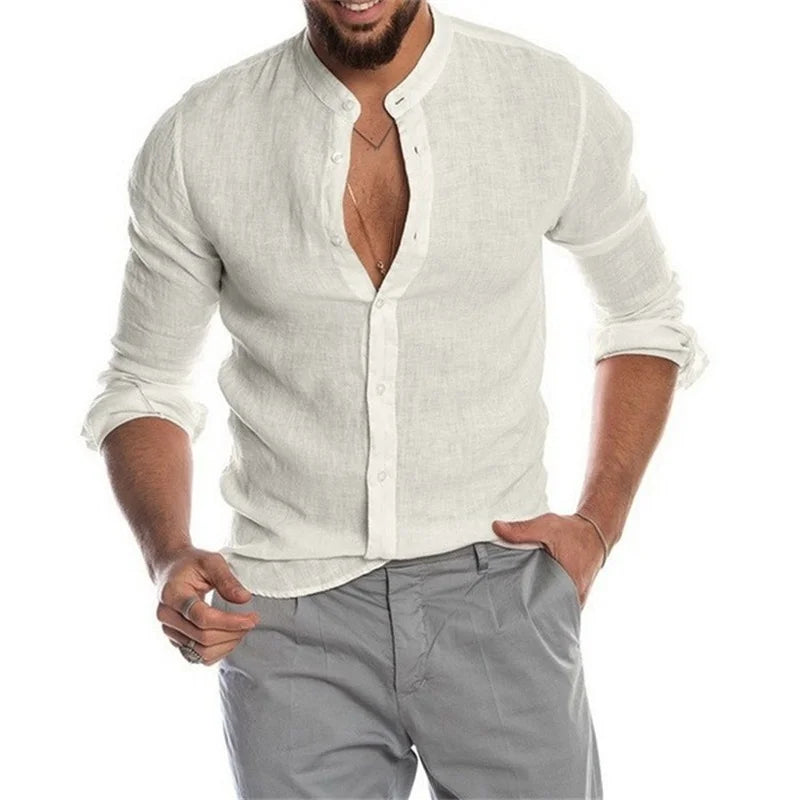 Men's Linen Long Sleeve Shirt