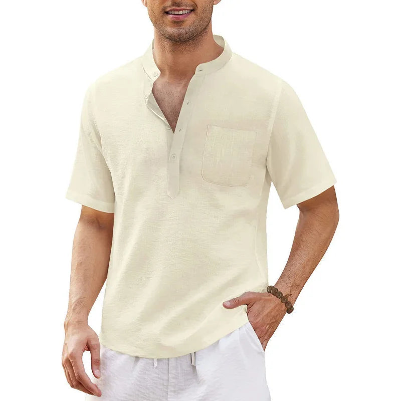 Men's Short-Sleeved  Linen t-shirt