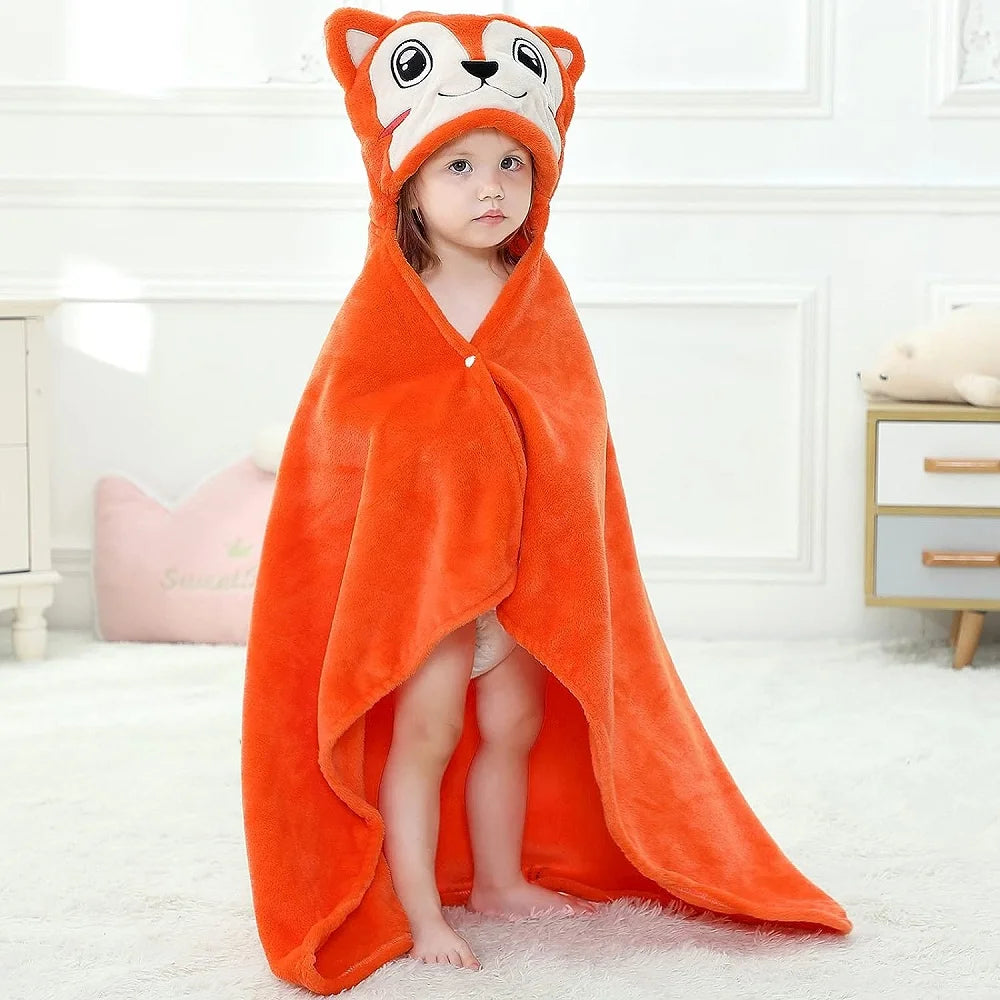 Cartoon Hooded Baby Blanket