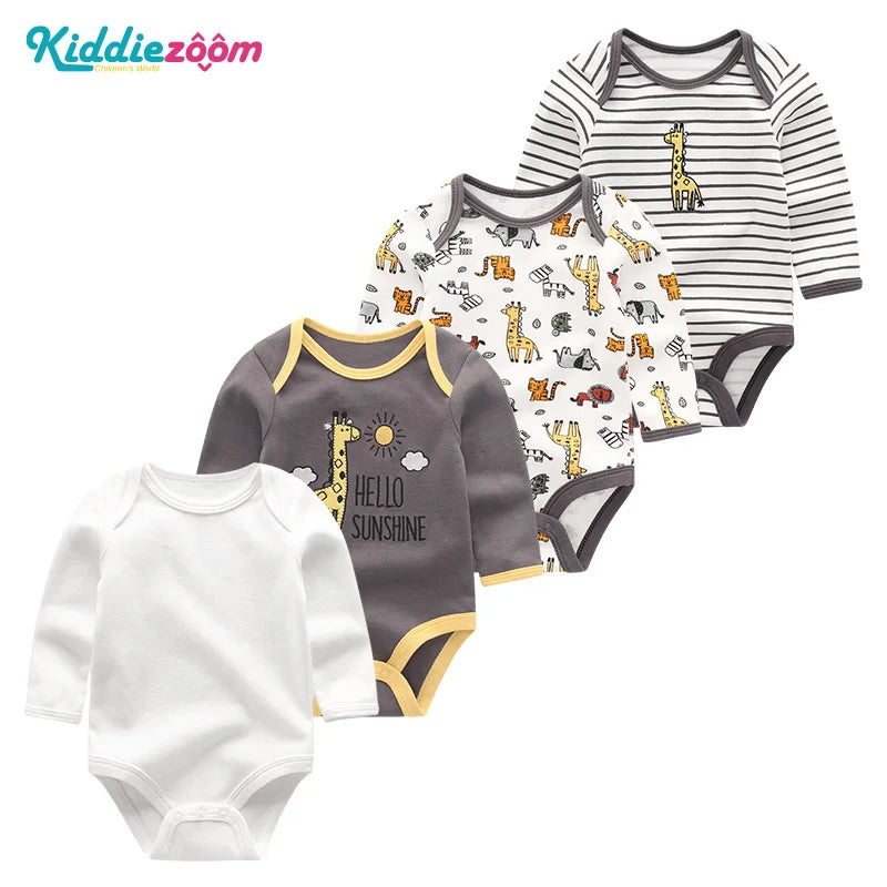 Long Sleeve BabyBodysuit 4 Piece