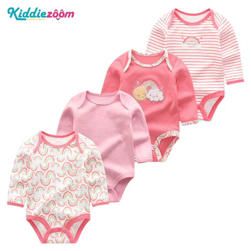 Long Sleeve BabyBodysuit 4 Piece