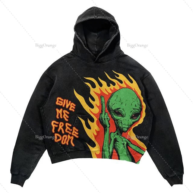 Vintage Demon Hoodie Streetwear