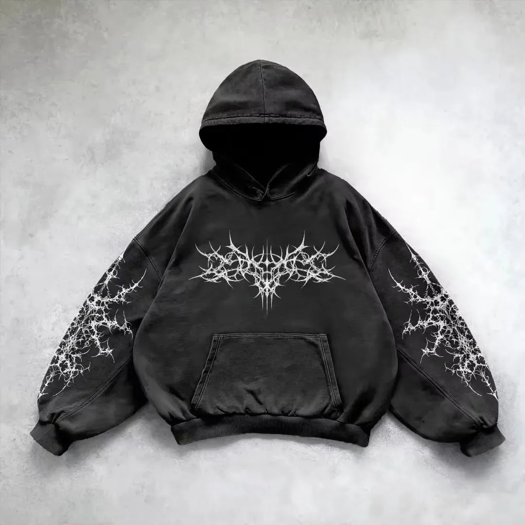 Vintage Gothic Zip-Up Hoodie