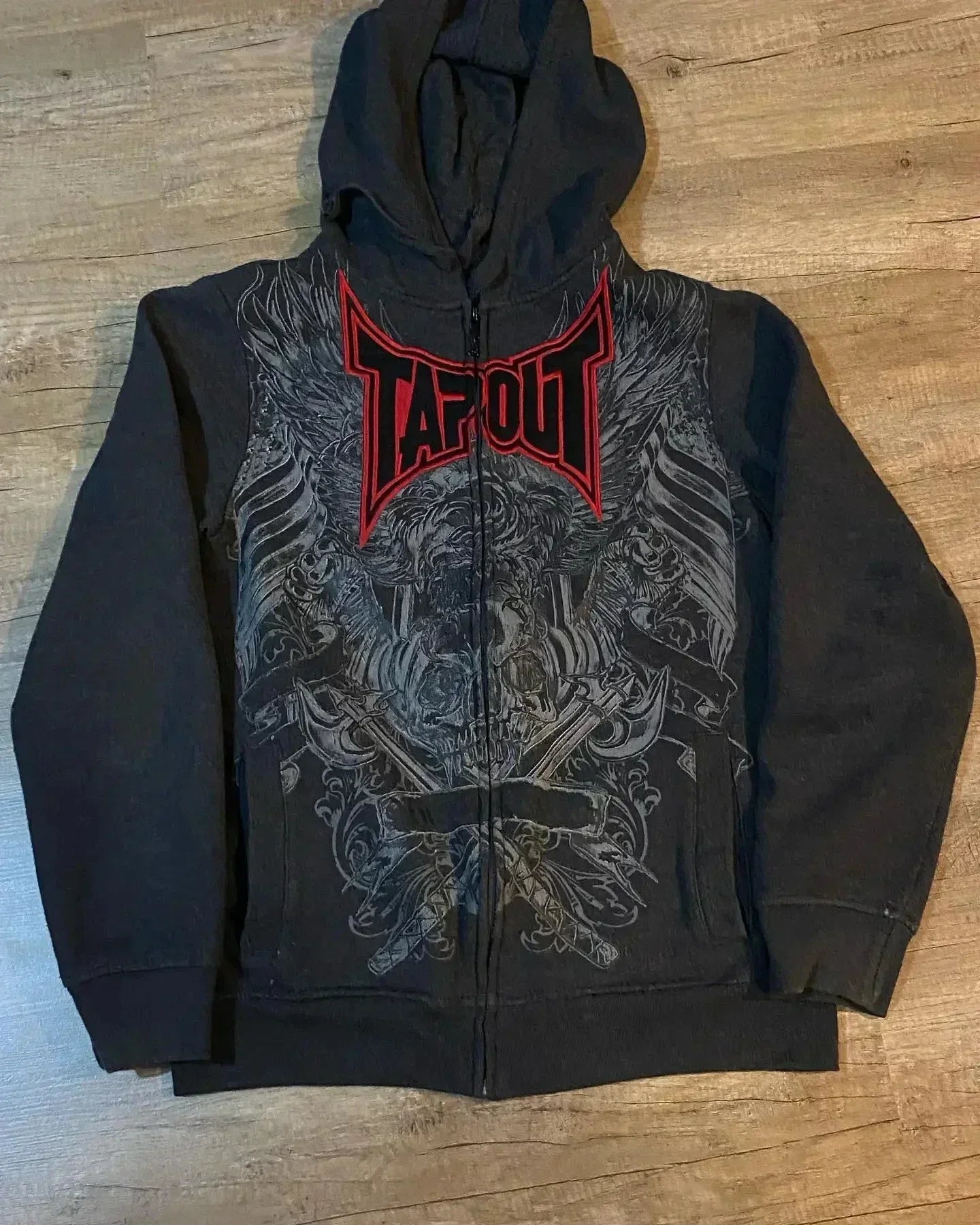 Vintage Gothic Zip-Up Hoodie