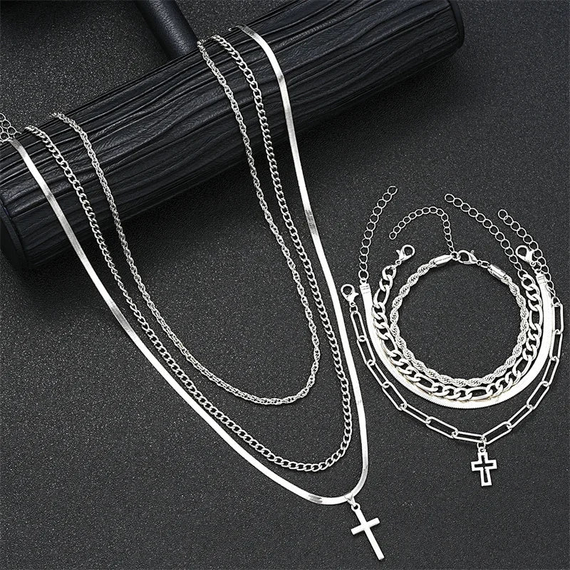 Christian Cross Chain Jewelry Set