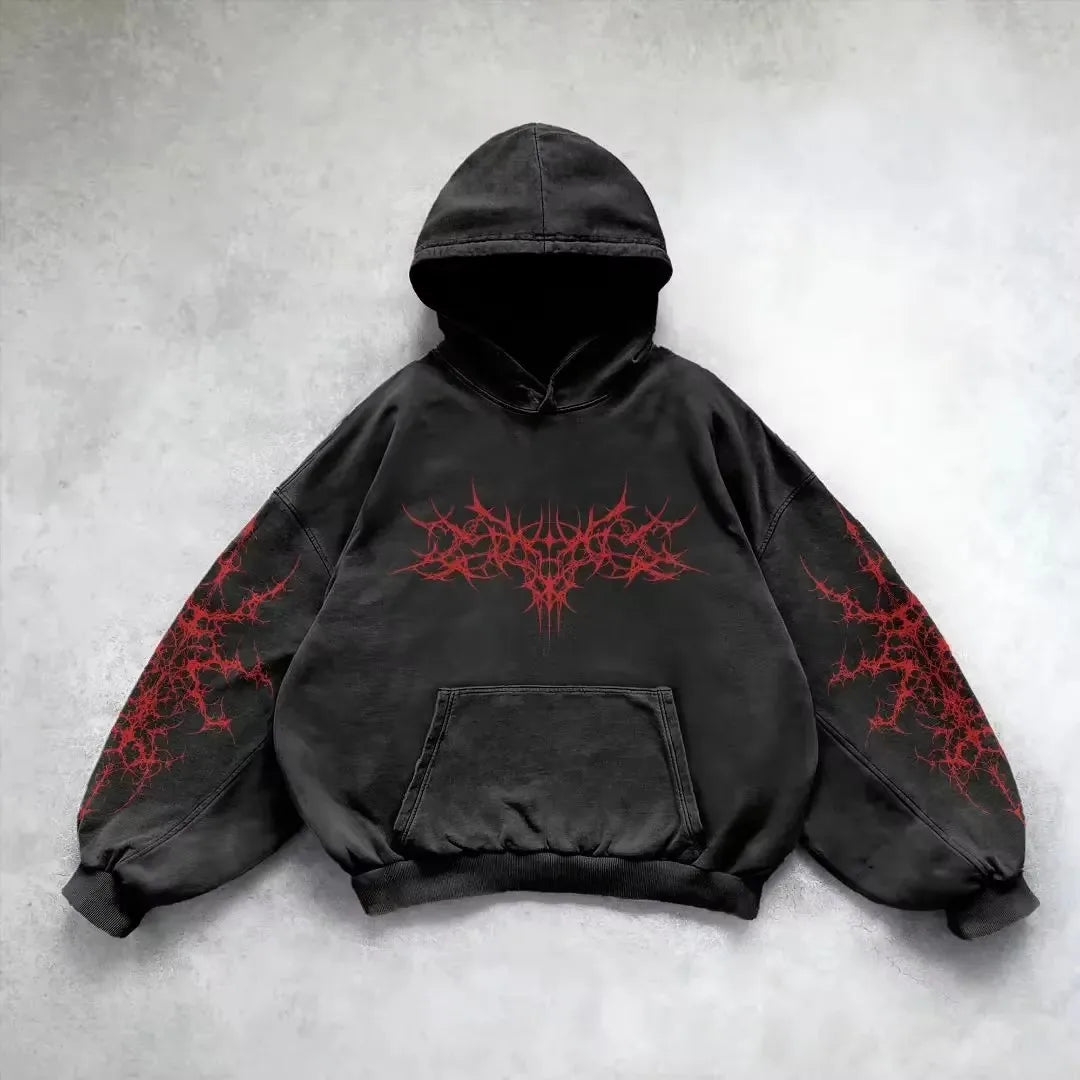 Vintage Gothic Zip-Up Hoodie