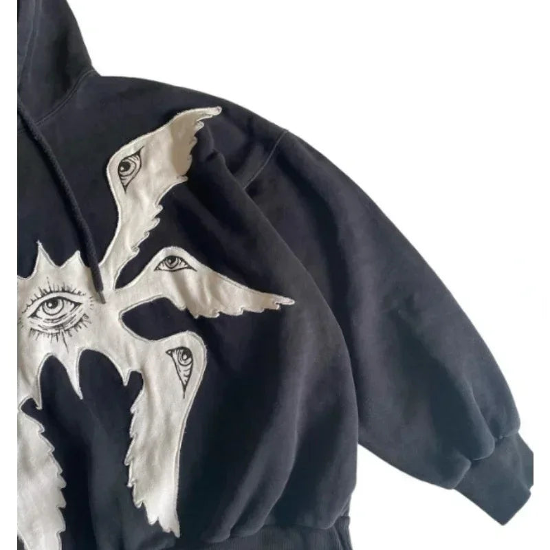 Vintage Gothic Zip-Up Hoodie