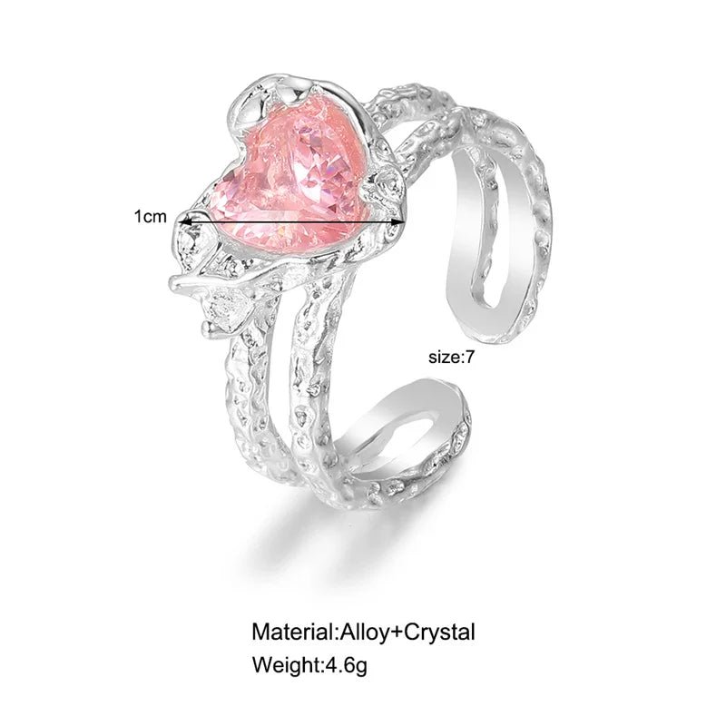 Pink Heart Adjustable Ring