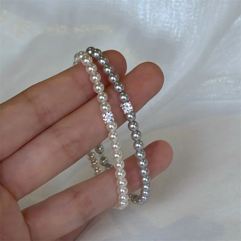 Elegant Pearl Zircon Bracelet