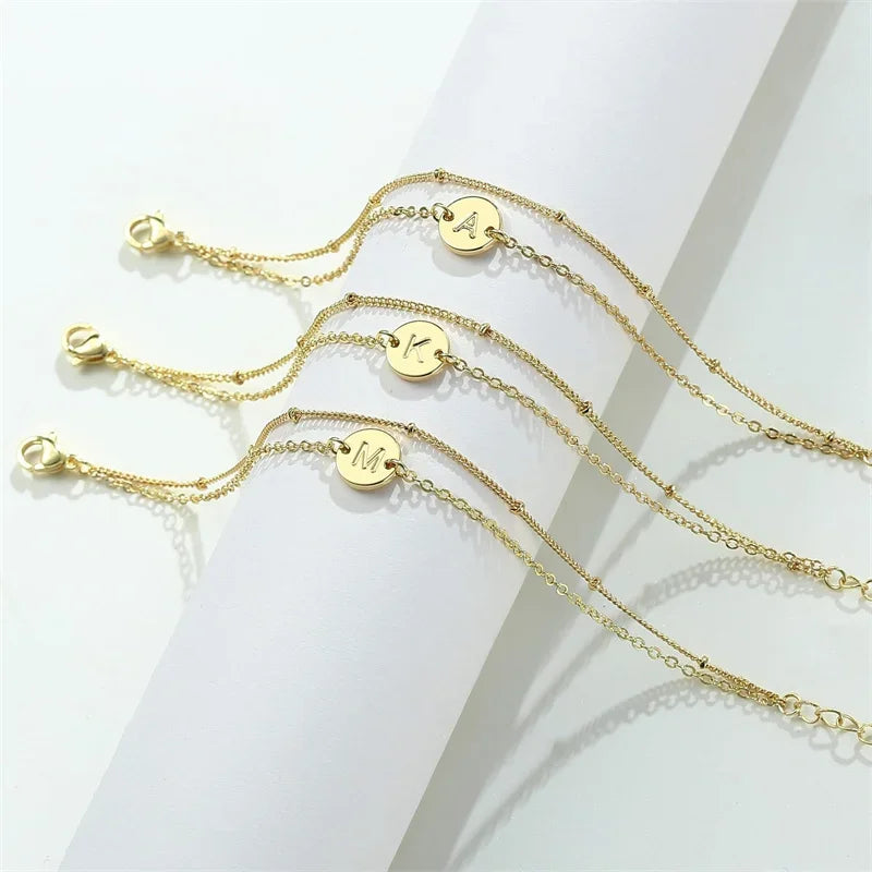 Golden Glimmer Double Chain Bracelet