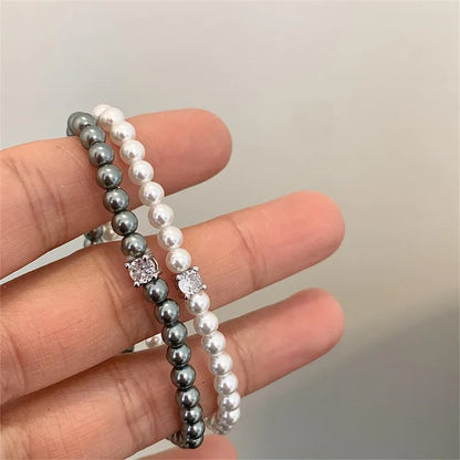 Elegant Pearl Zircon Bracelet