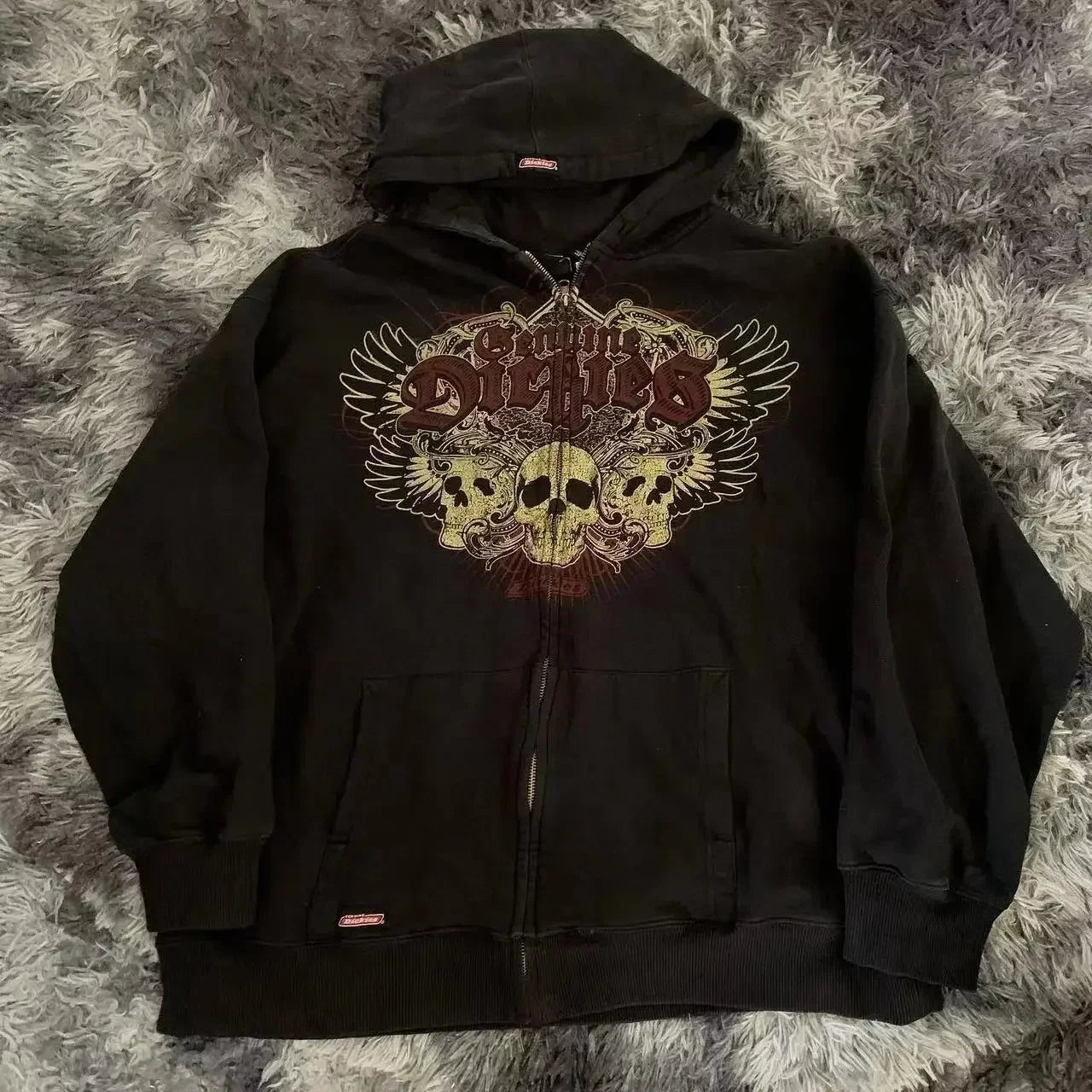 Vintage Gothic Zip-Up Hoodie