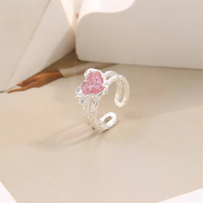 Pink Heart Adjustable Ring