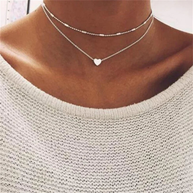 Chic Love Heart Choker Necklace