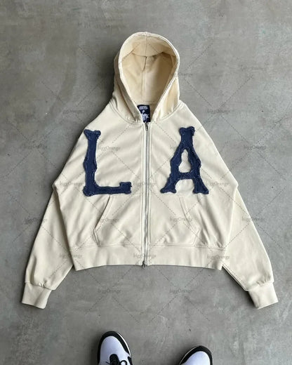 Retro Street Style Zipper Hoodie