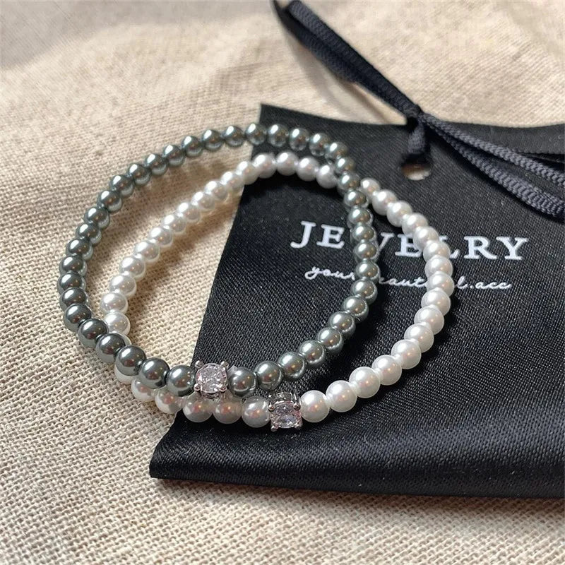 Elegant Pearl Zircon Bracelet