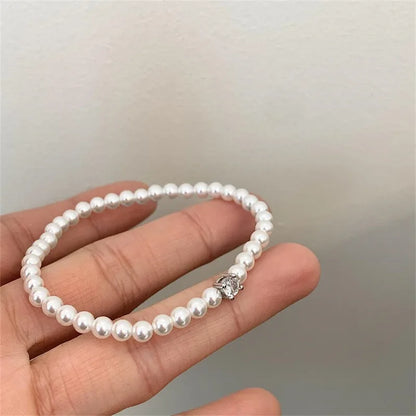 Elegant Pearl Zircon Bracelet