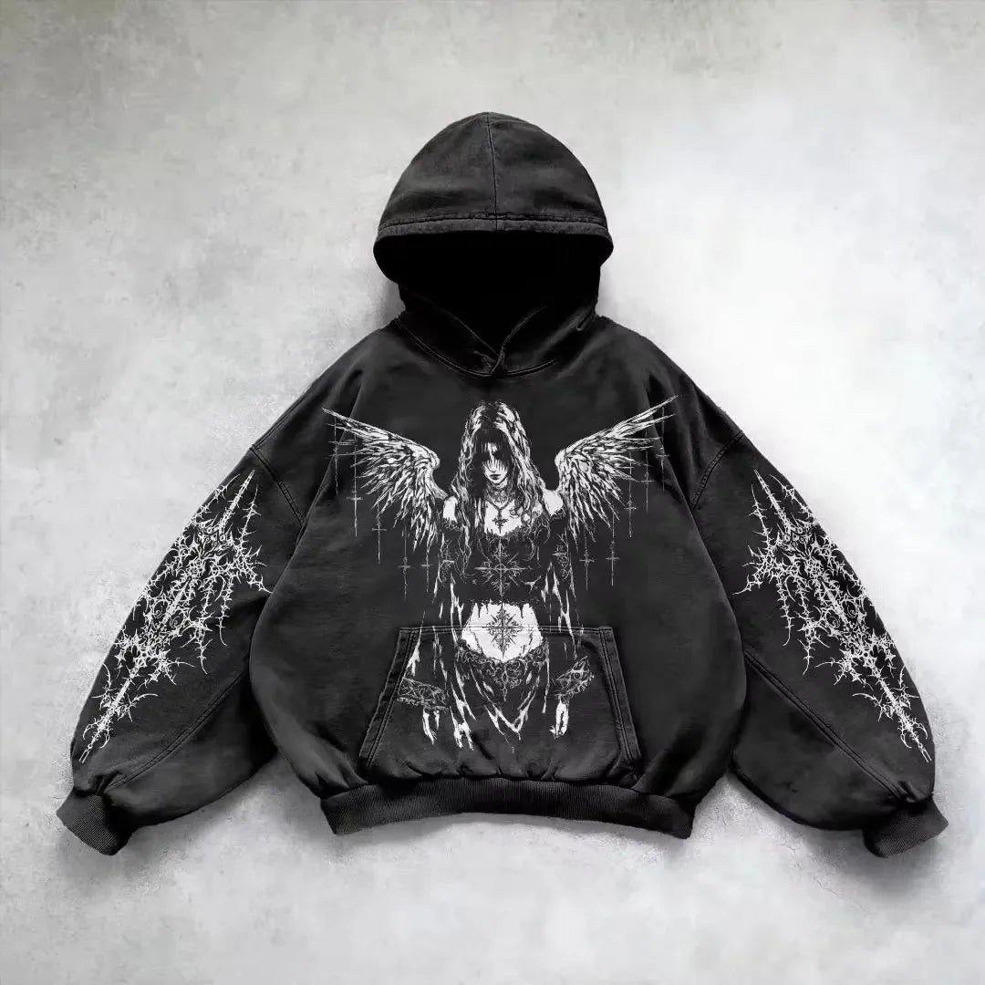 Vintage Gothic Zip-Up Hoodie