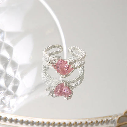 Pink Heart Adjustable Ring